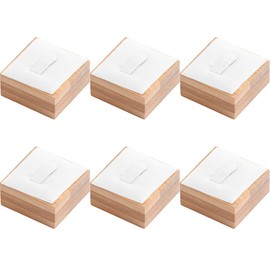 SagaSave Pack of 6 Wooden Rings Display Stand, Ring Display Holder for Ring Earring Display and Preservation, White