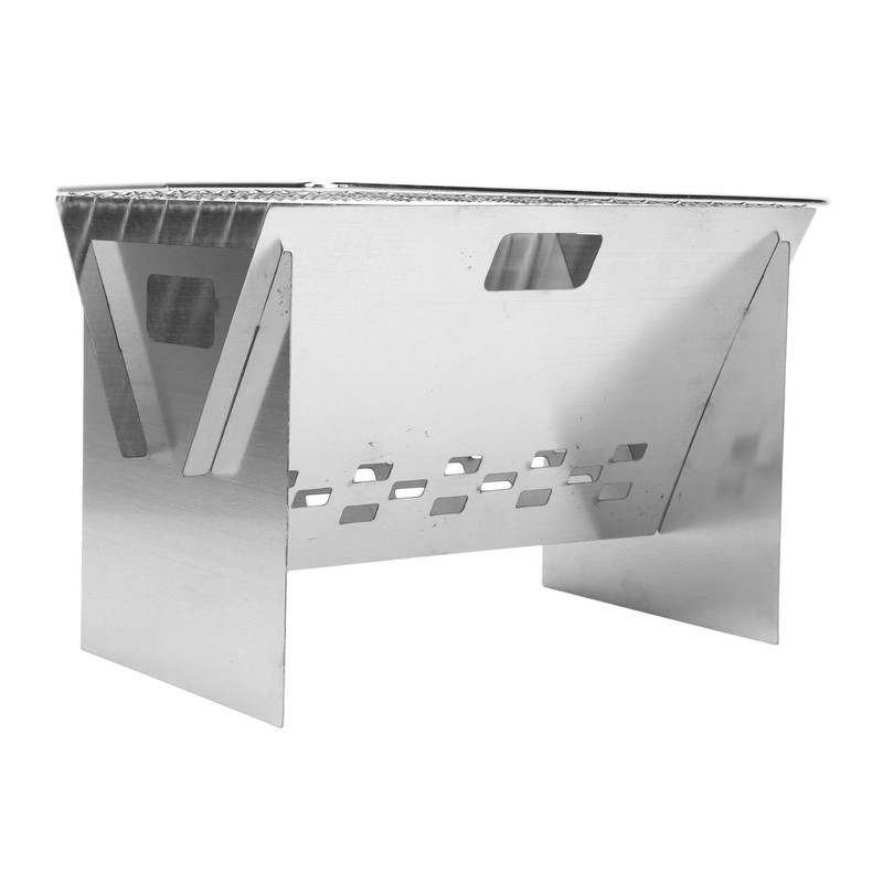 Folding Charcoal BBQ Grill Stainless Steel Mini Detachable Portable Barbecue