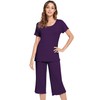 NACHILA Pajamas for Women-Viscose Made from Bamboo,Short Sleeve Sleepwear Cooling