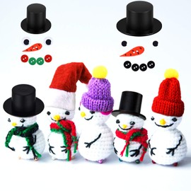 WILLBOND 120 Stück Mini Weihnachten Strickmütze Mini Rote Weihnachtsmütze Schwarz Plastik Weihnachtsmütze Weihnachten Puppe Basteln Hut für Christbaum Ornaments DIY Handwerk Kunst Dekoration