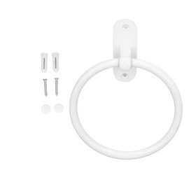 Bathroom Towel Holder, Aluminum Alloy Space Saving White Elegant Style Washroom Hand Towel Rings for Hotel Kitchen Bath Towel Holder, White