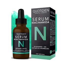 Quotidien | Serum Niacinamida 10% + Zinc + Planta de la Resurrección | Regula la Producción de Grasa | Disminuye Poros e Imperfecciones | Ideal Todo Tipo de Piel | 88% Ingredientes Naturales - 30ml