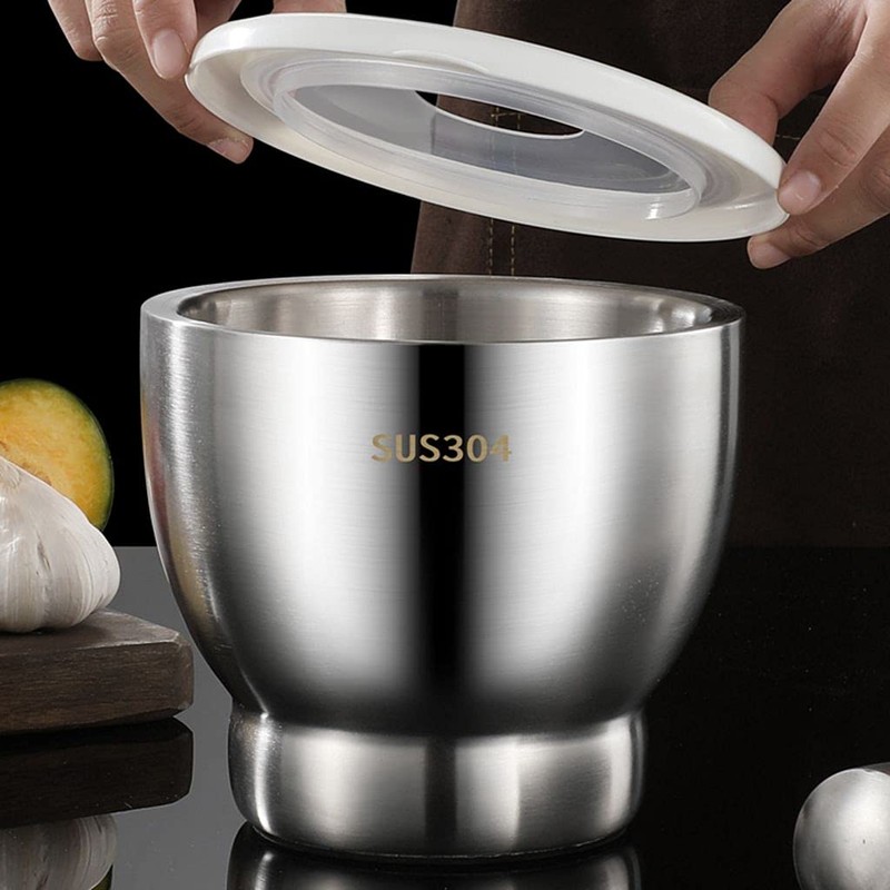HomDSim Mortar and Pestle Set 5 Inch Large Capacity Stainless