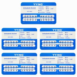 YYING 5 Packs Orthodontic Metal Brackets Dental Braces Mini Roth Slot.018 with Hooks 3-4-5