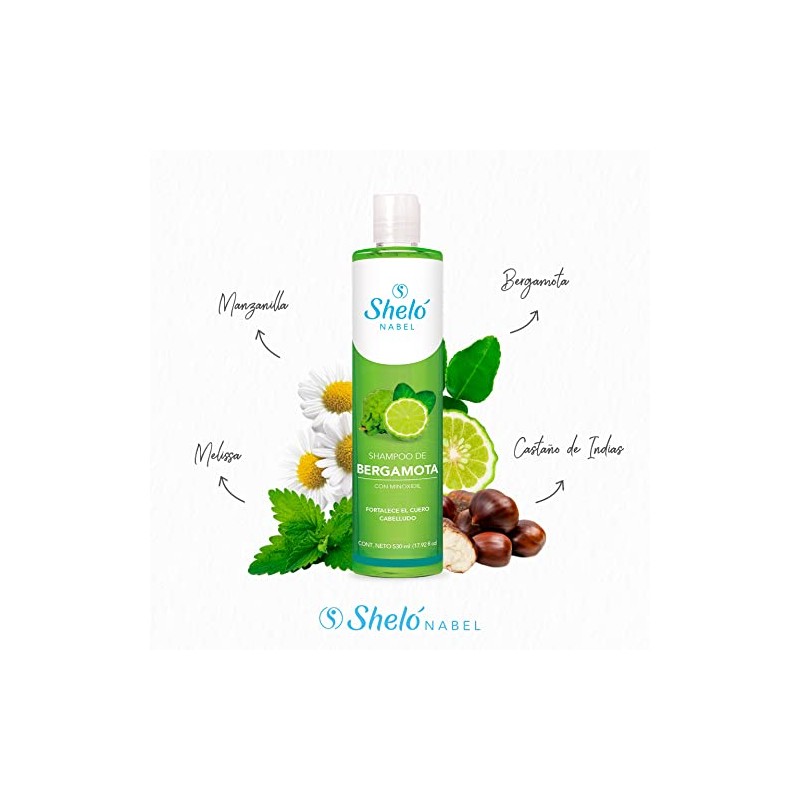 Sheló NABEL Shampoo de Bergamota 530 ml para Cabello Graso