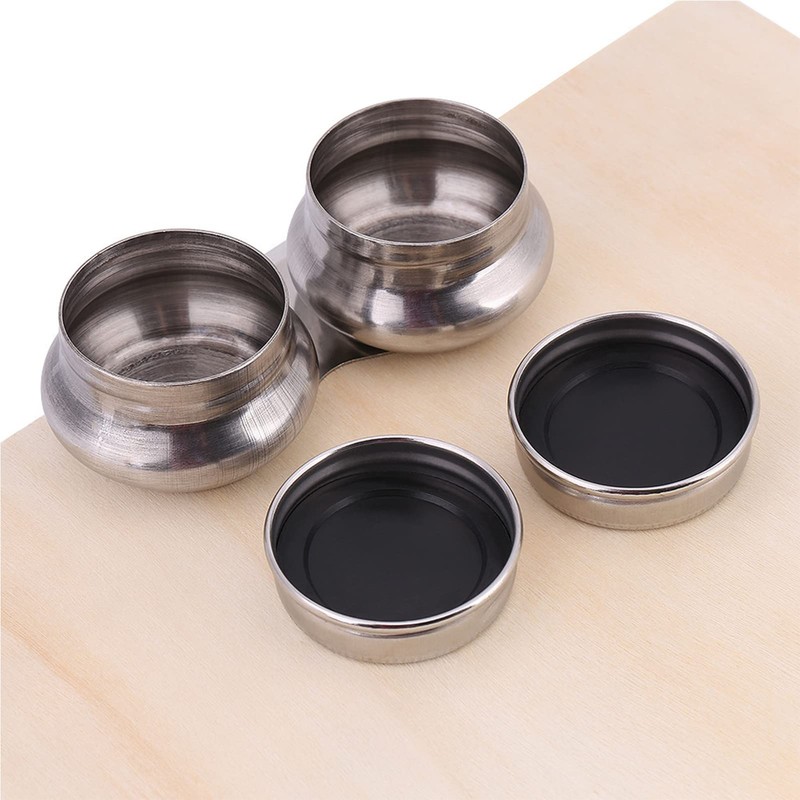 Haosie Double Dipper Palette Cup, Oil Painting Supplies, Stainless Steel