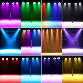 U`King Stage Par Lights, 18X12W RGBW 4-in-1 LED DJ Par Can Light with Strobe/Wash Stage Effect by DMX512 & Sound Activated Uplighting for DJ Disco Club Wedding Party Church Stage Festival-2PCS