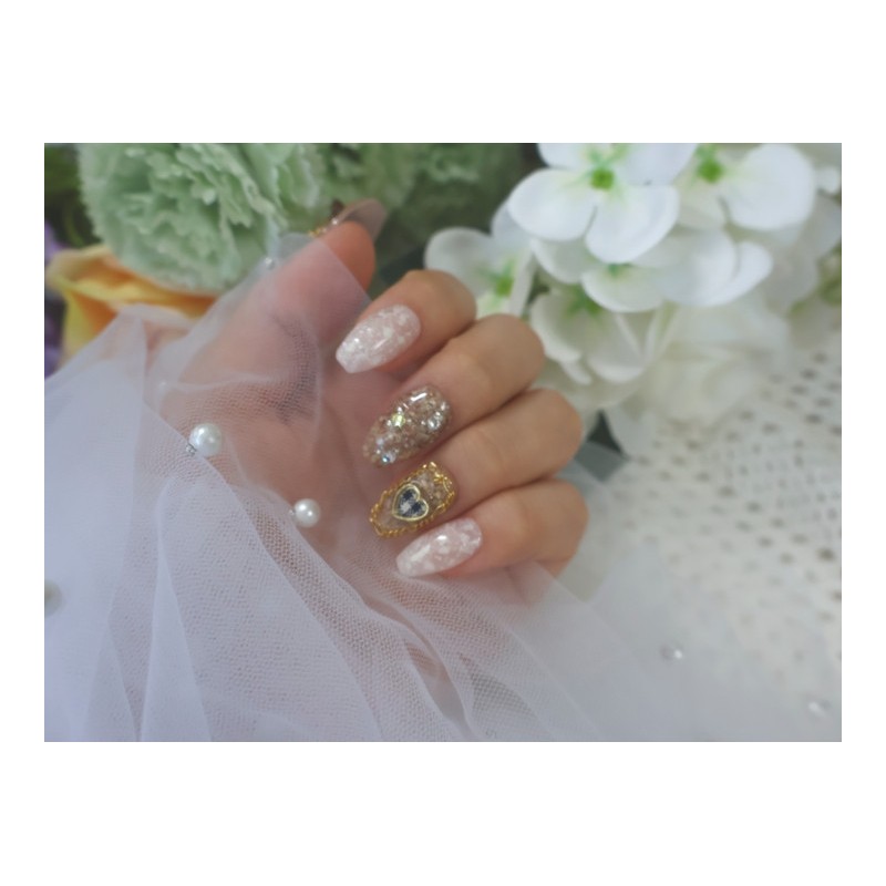 Handmade nail tip - My teddy bear - Short square