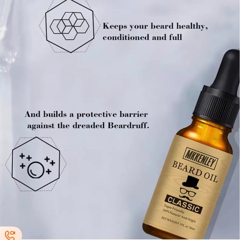 MKKENLEY Best Beard Growth Oil Serum Fast Promote Thick Beard