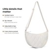 Quilted Crescent Crossbody Bag for Women – Lightweight Nylon Half