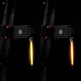 ACRUNU LED Photondrop Bike Tail Light, Red/Blue/Orange/Yellow Flowing Taillight,3 Modes Bike Rear Light, USB Rechargeable, Cycling Rear Light for Any Type of Seatpost (Y+Orange)