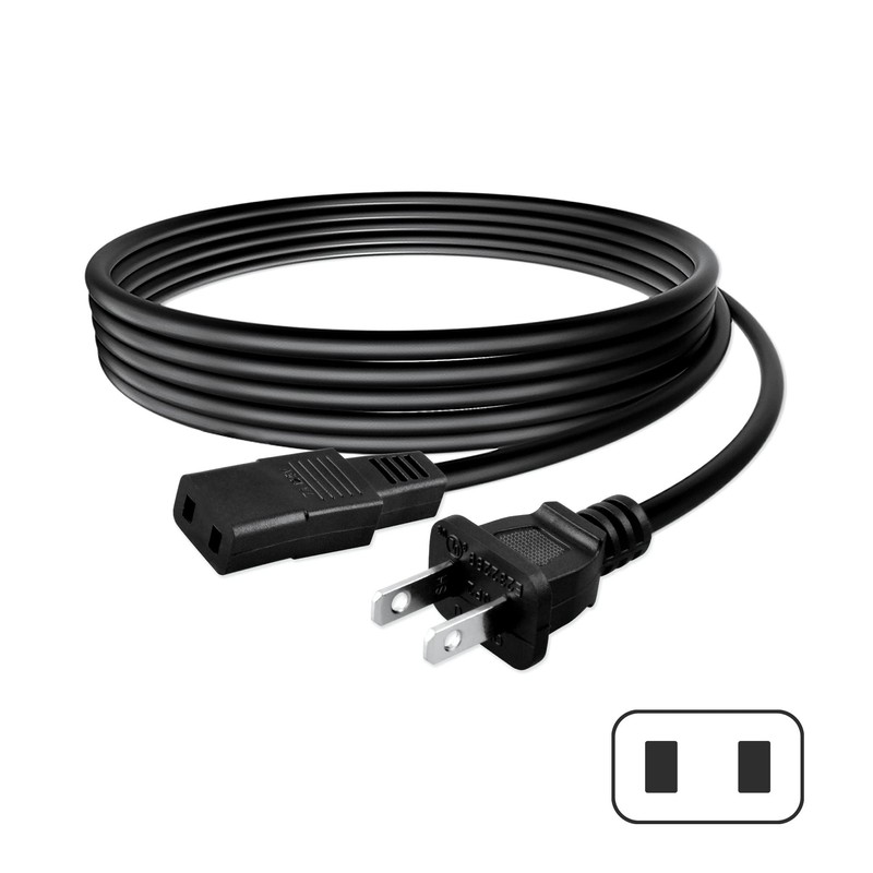 J-ZMQER 8ft 2-Prong Square AC Power Cord Cable Lead Compatible
