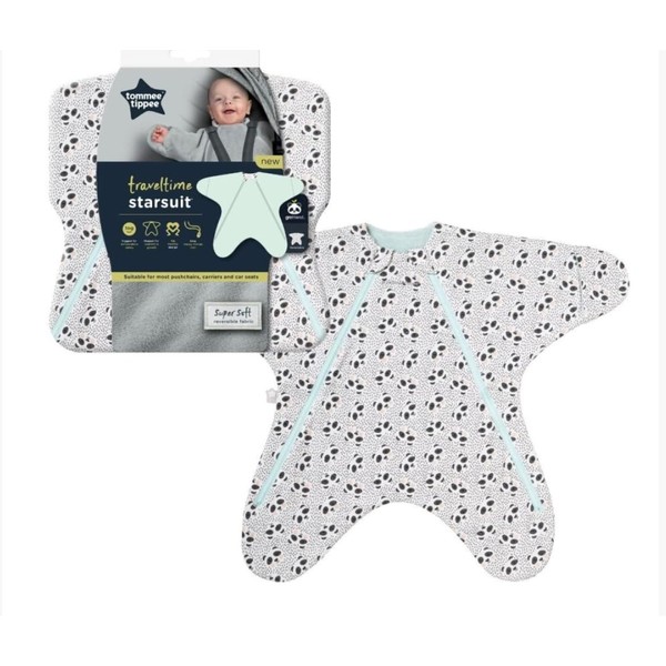 Tommee Tippee Traveltime Starsuit Baby Wrap, Reversible, OEKO-TEX Approved Fabric, 0-6m, 2.5 Tog, Pip the Panda