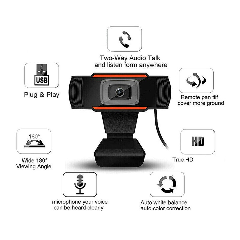 1080P 2MP Wide-Angle Webcam 30fps Auto Focusing Web Cam Noise-reduction
