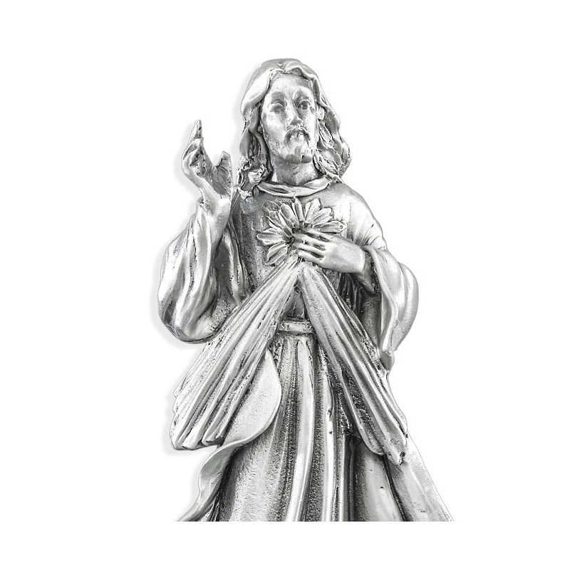 WJ Hirten Divine Mercy Jesus 4.5" Pewter Statue on Golden