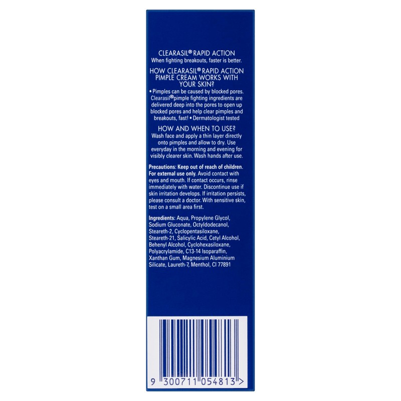 Clearasil Ultra Rapid Treatment Reduce Pimples Cream, 15g