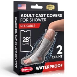 Mighty-X 100% Waterproof Cast Covers for Shower Leg -ã€Watertight Sealã€'- Reusable 2...