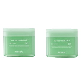 Mediheal Tea Tree Soothing Pads 100 sheets + 100 square toner pads / 메디힐 티트리 진정 패드 100매+100매 네모 토너 패드