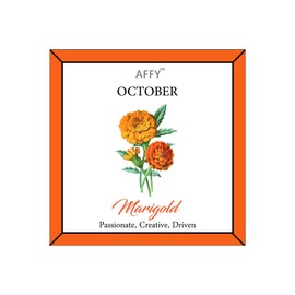 AFFY October Birth Month Marigold Flower Disc Pendant Necklace In 18k Rose Gold Plated Jewelry Womens 18" Chain