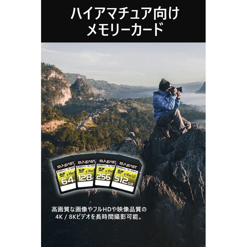 SUNEAST SDXC CARD 64GB UHS-II V60 MAX 280MB/s U3 4K