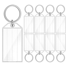 Key Tags, 25 Pcs Fobs Labels, Plastic Labels for Luggage, Pet Name, Warehouse (White)