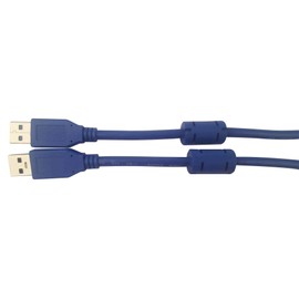 MULTICOMP MC002478 USB Cable, with Ferrite Beads, USB Type A Plug, USB Type A Plug, 3 m, 9.8 ft, USB 3.0, Blue