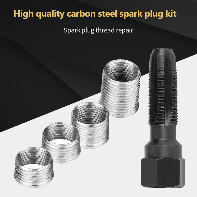 Pipe Tap Set, 5Pcs Carbon Steel Spark Plug Re Thread