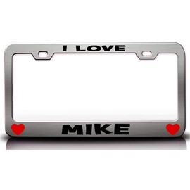 Custom Brother - I Love Mike Romantic Metal Car SUV Truck License Plate Frame Ch b99