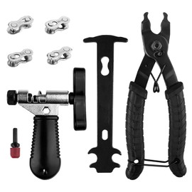 Ghazpmuk Chain Riveter Bicycle, Chain Riveter Bicycle, Chain Lock Pliers, Chain Lock Pliers and 4 Pairs Bicycle Chain Rivets, Bicycle Chain Repair Set, for 6-12 Speed