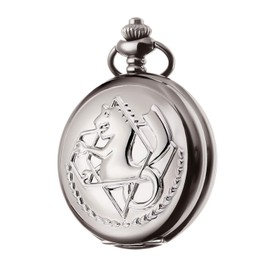 BOSHIYA Fullmetal Alchemist Pocket Watch with Chain Vintage Quartz Pocket Watch for Cosplay Accessories Anime Merch