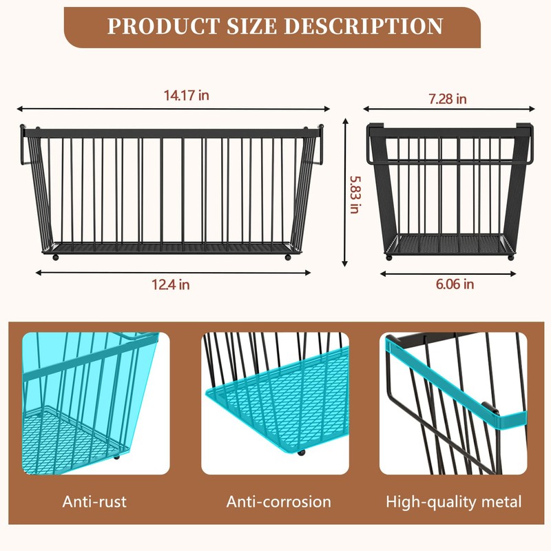 ANJUBAN Enhanced Leak-Proof Bottom - Freezer Organizer Bins ，6 Pack