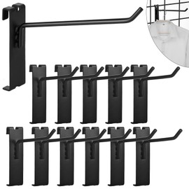 AccEncyc Gridwall Hooks 4 Inch Gridwall Panel Hooks Heavy Duty Gridwall Hooks Hangers Black Display Hooks for Grid Wall Panel Grid Panel Hanging Hooks for Retail Home Garage Shop Display (12Pcs)