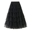 Dirholl Women's A-Line Fairy Elastic Waist Polyester Spandex Midi Skirt