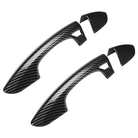Wanzuwbip - Cubierta exterior para manija de puerta delantera del conductor y del pasajero, impresión de fibra de carbono, 2 piezas para Mustang 2015, 2016, 2017, 2018, 2019, 2020, 2021, 2022