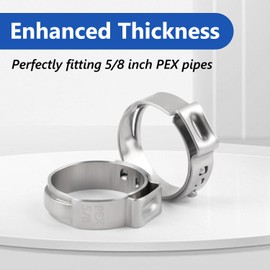 MGYOO 5/8 inch Pex Clamps 200pcs Pex Crimp Rings Single Ear Hose Clamps Stainless Steel Pex Fittings Cinch Clamp Ring for PEX Pipe Tubing