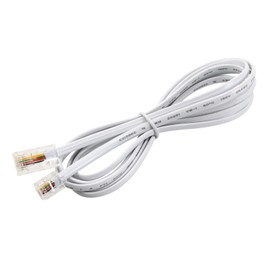 sourcing map 1.7m Telephone RJ11 to RJ45 Connector Adapter Cable Cord for Modems ASDL, High Speed Internet Plug 6P4C to 8P4C Transfer for Landline Phone, Fax, Plastic White 1Pcs