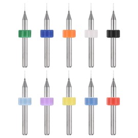 PATIKIL 0.2mm Micro Drill Bits 1/8" Shank Tungsten Carbide Steel 135° Mini Small Bit Drill Tool for PCB CNC Engraving Precision Machine - 10 Pack