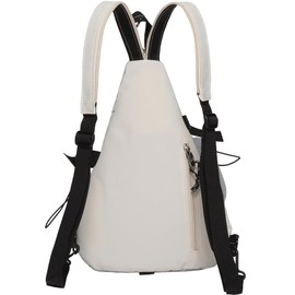 OVER GROUND Reflective Two Tone Casual Convertible Sling Backpack Key Ring Strap, Adjustable Travel Zipper Multi-Pocket Crossbody Bags (Blue, Small)