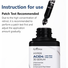 Isntree Suero Exfoliante Facial Hyper Acid 4 30 - Serum Coreano de Enjuague con 30% Aha Bha Pha Lha, Niacinamida y Carbón, Poros, 20 Ml