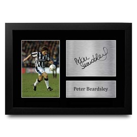 HWC Trading FR A4 Peter Beardsley Newcastle Utd Gifts Printed Signed Autograph Picture for Fans and Supporters - A4 Framed