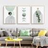 Martin Kench 3-Piece Bohemian Poster Set, Aesthetic Green Plant Pictures,