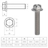 20Pcs M10x1.5 Screw Bolts A2‑70 Stainless Steel Flanged Hex Head