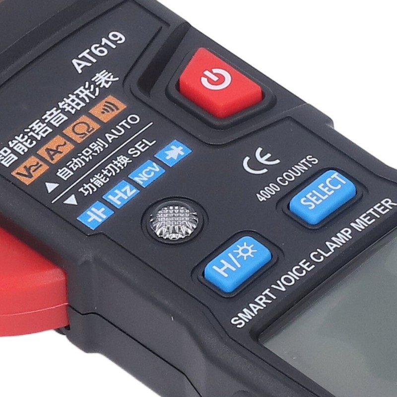 Digital Clamp Meter Automatic Intelligent Voice Announcement ABS Red Multi
