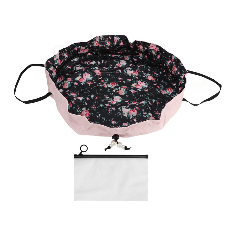 Drawstring Makeup Bags Cosmetic Bags Large Capacity Inner Zipper Pockets