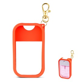 VANEST Silicone Case Compatible with Touchland Hand Sanitizer Spray, Protective Case with Keychain for Power Mist and Glow Mist 1 fl oz, Hand Sanitizer Spray Accessory (Orange, 1 Pack)