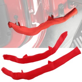 IFYKIM 2 PCS Door Limiting Straps Door Limit Check Strap with Zipper Compatible with 2007-2020 Wrangler JK JL TJ YJ CJ JKU Car Door Harness Protector (Red)