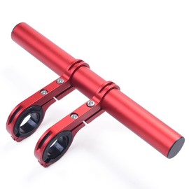 Upanbike Fahrrad Lenker Extender Aluminiumlegierung Halterung Erweiterung für Fahrrad Tacho Mount Scheinwerfer Taschenlampe Lampe Halter, Rot 20cm Double Clamp