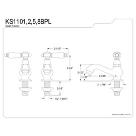 Kingston Brass KS1102BPL Bel Air Basin Tap Faucet with Lever Handle, 4-3/16" In Spout Reach, Polished Brass