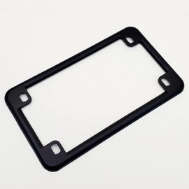 Textured Black 7”x4” US Motorcycle License Plate Frame/Mount – Powder Coated Metal Frame, Built to Last – 7-1/4”x4-1/4” Overall Dimensions (5-3/4”x2-3/4” Center-to-Center Mounting Holes)