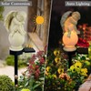 LAIAMER Solar Garden Angel Lights, Waterproof Outdoor Garden Angels Statue